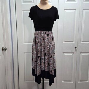 Asymmetrical Paisley Handkerchief Dress Medium Perceptions New York